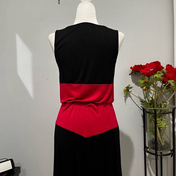 NEW The Hanger Colorblock Striped Chevron Draped Tie Sleeveless Maxi Dress M - Picture 7 of 13